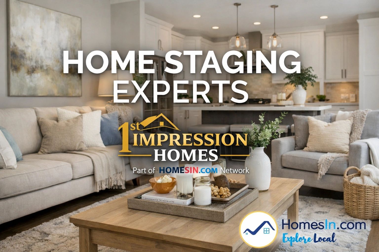 Professionally staged living room ready for sale in New Jersey